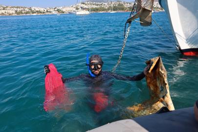 Bodrum’da denizden 310 kilogram atık çıktı