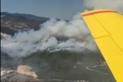 Sındırgı’da orman yangını! 6 uçak ve 6 helikopter havada